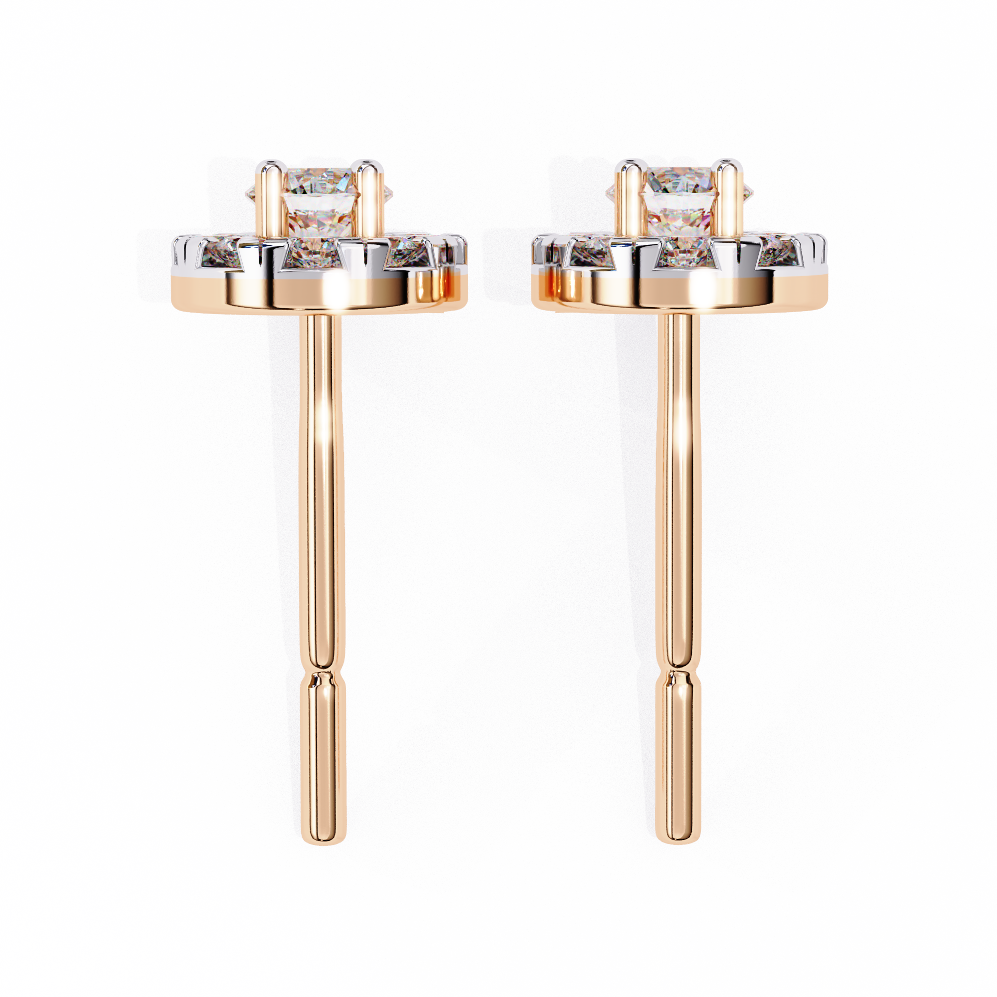 WOKE ™ Halo VVS-F Lab Grown Diamond Studs in 14/18k Gold