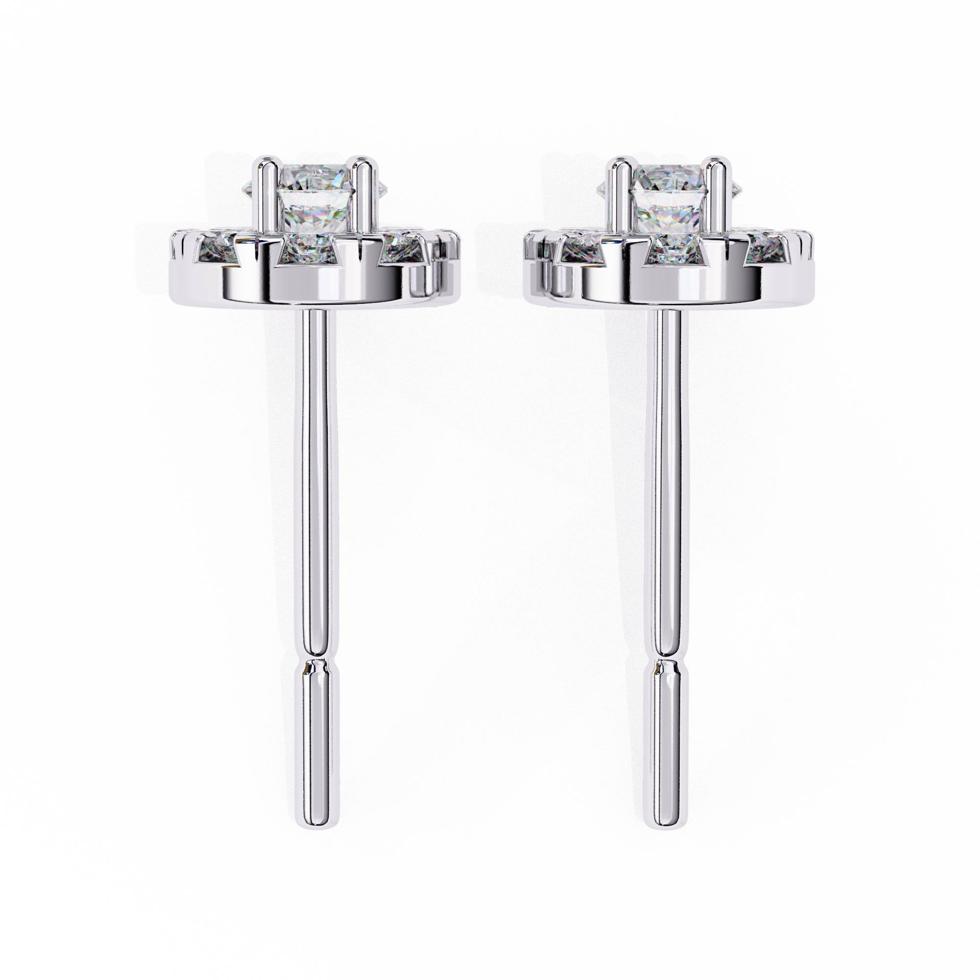 WOKE ™ Halo VVS-F Lab Grown Diamond Studs in 14/18k Gold