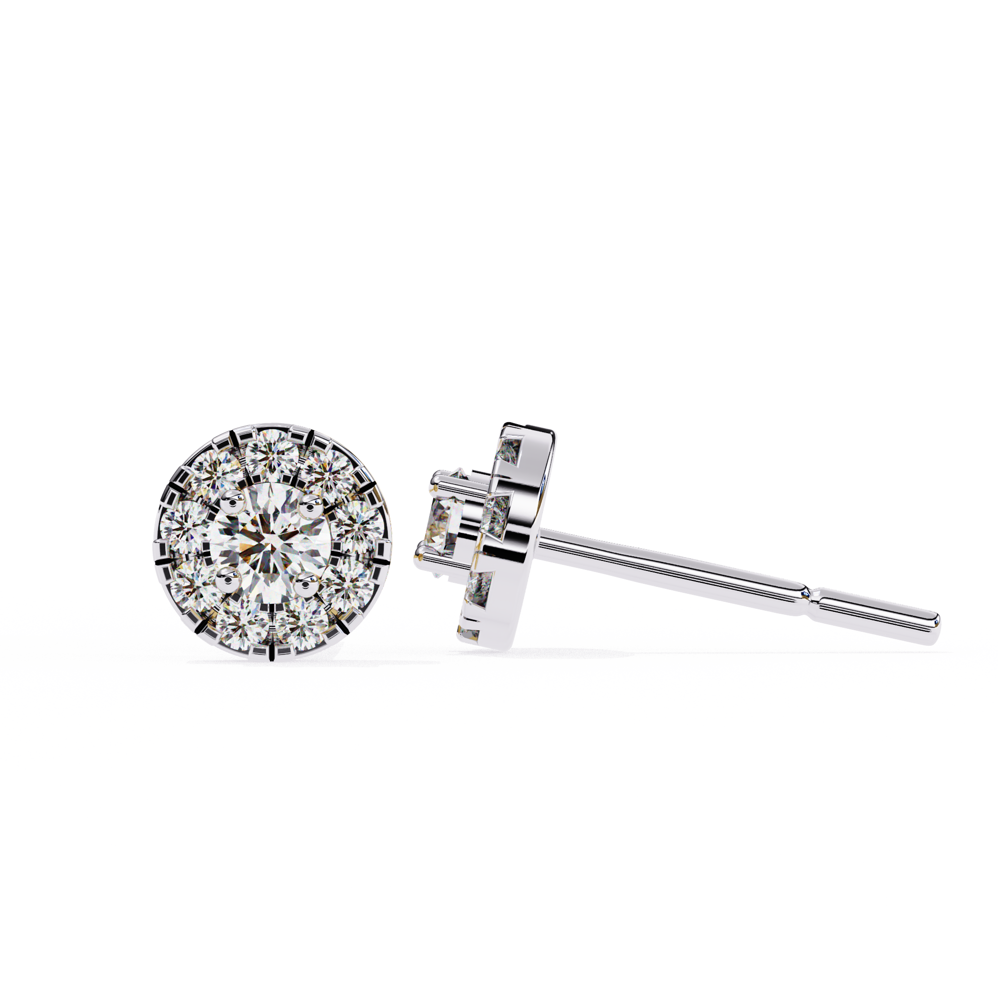 WOKE ™ Halo VVS-F Lab Grown Diamond Studs in 14/18k Gold