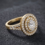 1.432 CT Oval Lab Grown Diamond Ring in 9K Gold/14K Gold |WOKE