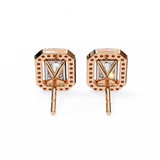 2.44 CT Lab Grown emerlad cut Moissanite Halo Studs in 14/18k Gold