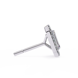 2.44 CT Lab Grown emerlad cut Moissanite Halo Studs in 14/18k Gold