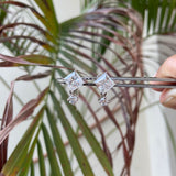 2 carat Moissanite ear studs with round drop| 925 sterling silver | GRA certified