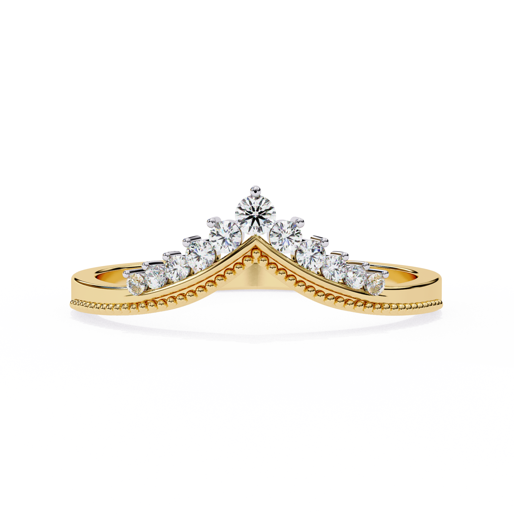 WOKE™ .25 carat round cut Lab grown diamond V-ring in 14k gold