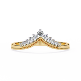 WOKE™ .25 carat round cut Lab grown diamond V-ring in 14k gold