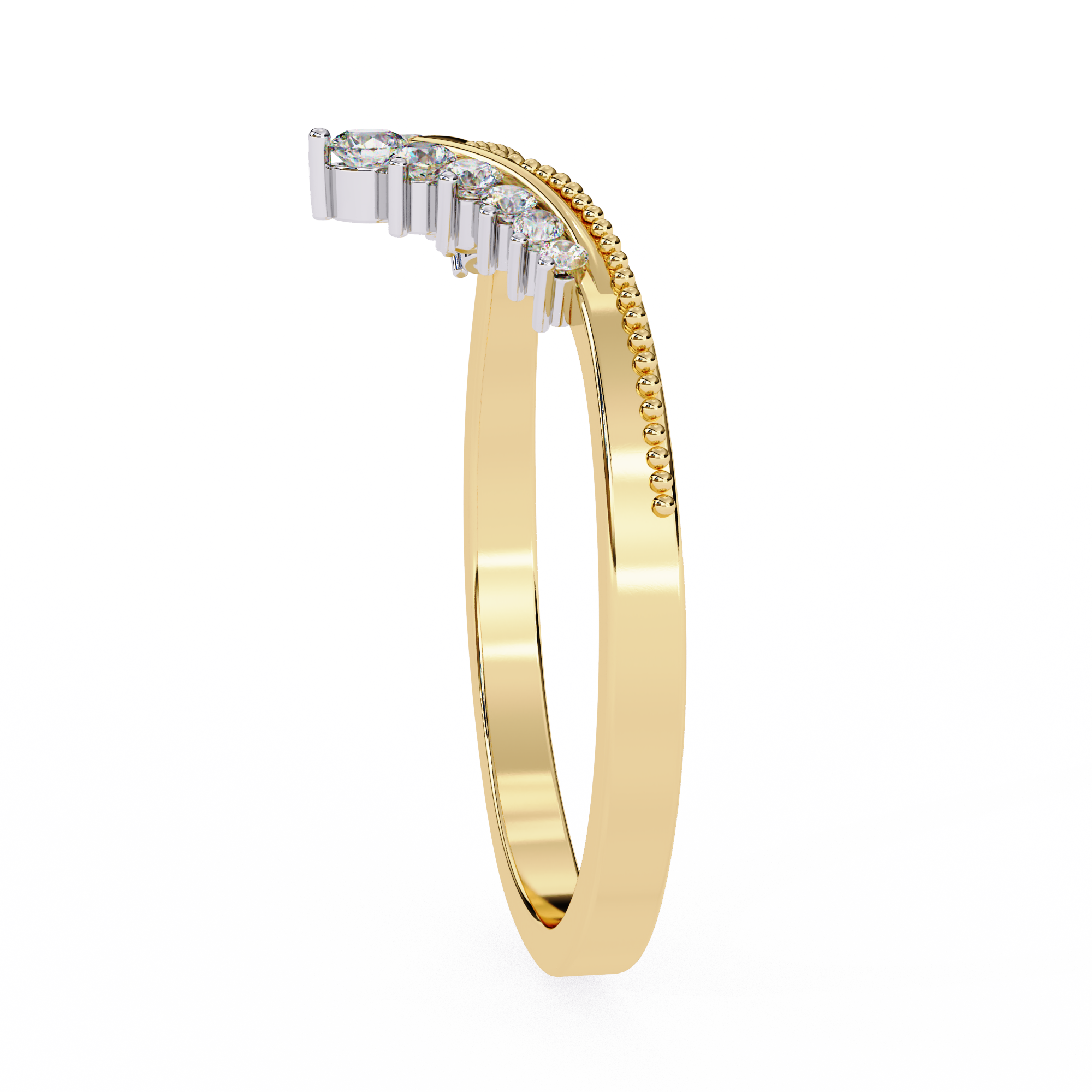 WOKE™ .25 carat round cut Lab grown diamond V-ring in 14k gold