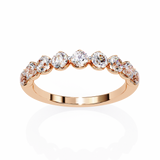 WOKE™ 0.55 carat Round cut Lab grown diamond half band in 14k gold