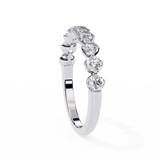 WOKE™ 0.55 carat Round cut Lab grown diamond half band in 14k gold