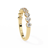 WOKE™ 0.55 carat Round cut Lab grown diamond half band in 14k gold
