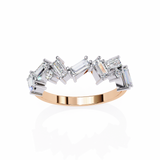 WOKE™ 0.65 carat baugette cut Lab grown diamond half band in 14k gold