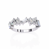 WOKE™ 0.65 carat baugette cut Lab grown diamond half band in 14k gold