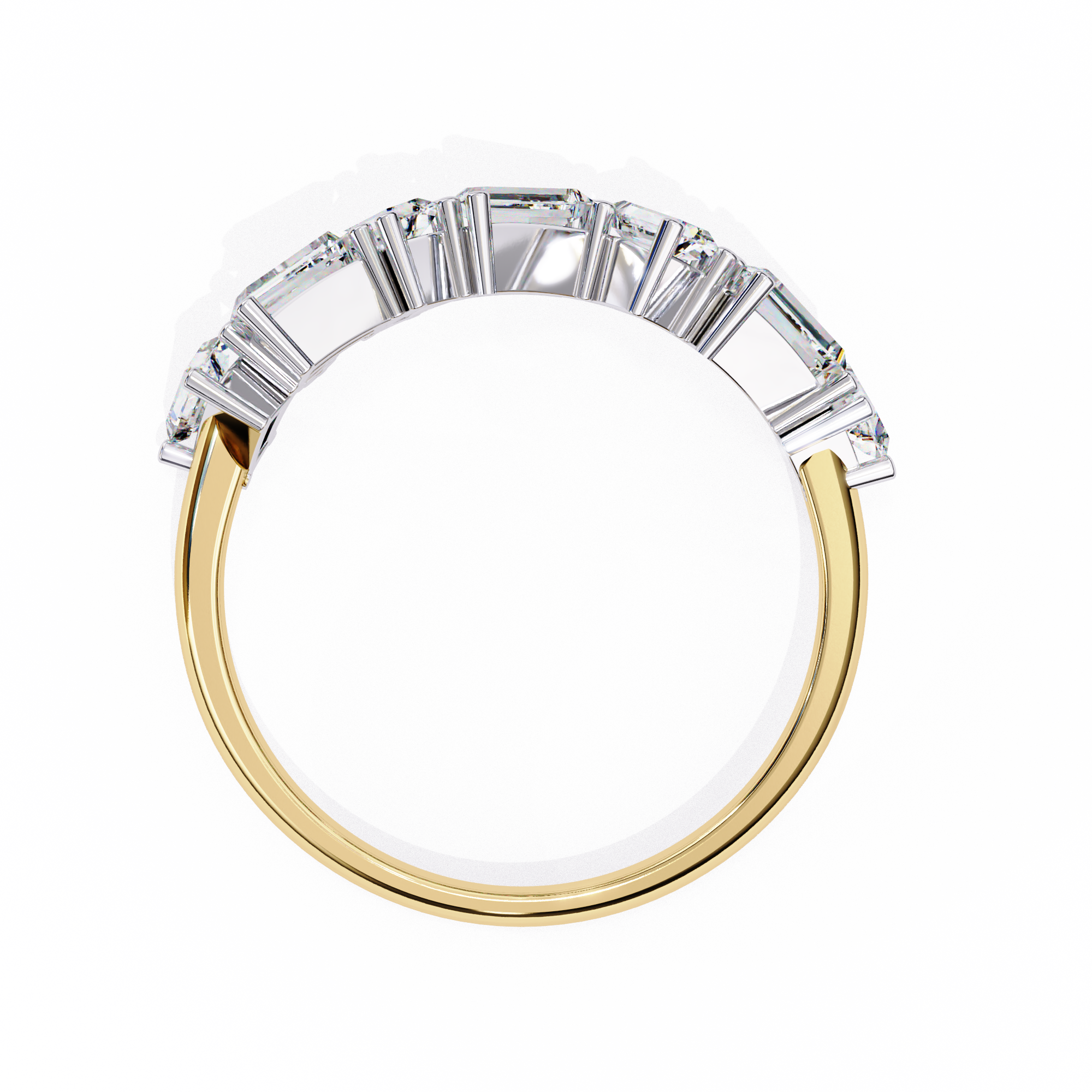 WOKE™ 0.65 carat baugette cut Lab grown diamond half band in 14k gold