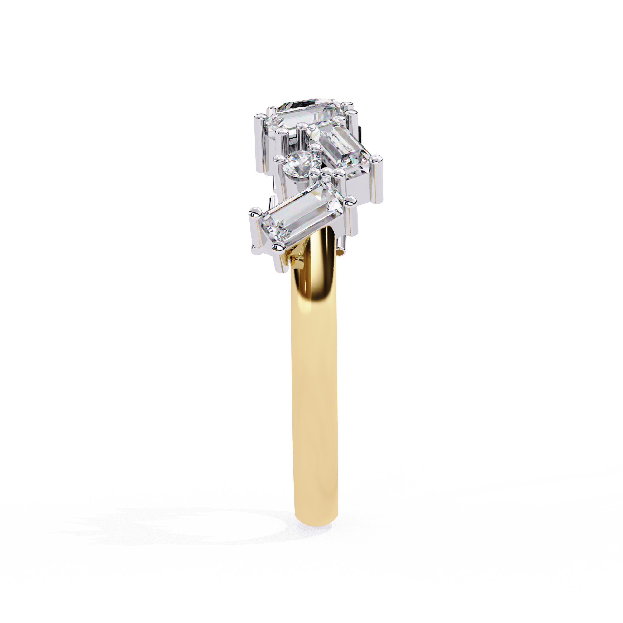 WOKE™ 0.65 carat baugette cut Lab grown diamond half band in 14k gold