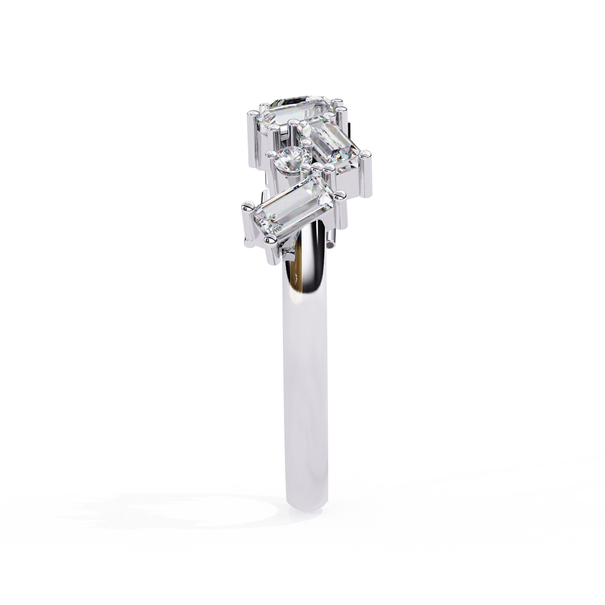 WOKE™ 0.65 carat baugette cut Lab grown diamond half band in 14k gold