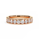 WOKE™ 1.15 carat round cut Lab grown diamond channel set band in 14k gold