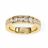 WOKE™ 1.15 carat round cut Lab grown diamond channel set band in 14k gold