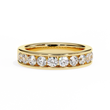 WOKE™ 1.15 carat round cut Lab grown diamond channel set band in 14k gold