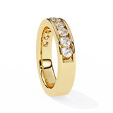 WOKE™ 1.15 carat round cut Lab grown diamond channel set band in 14k gold