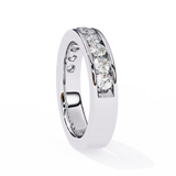 WOKE™ 1.15 carat round cut Lab grown diamond channel set band in 14k gold