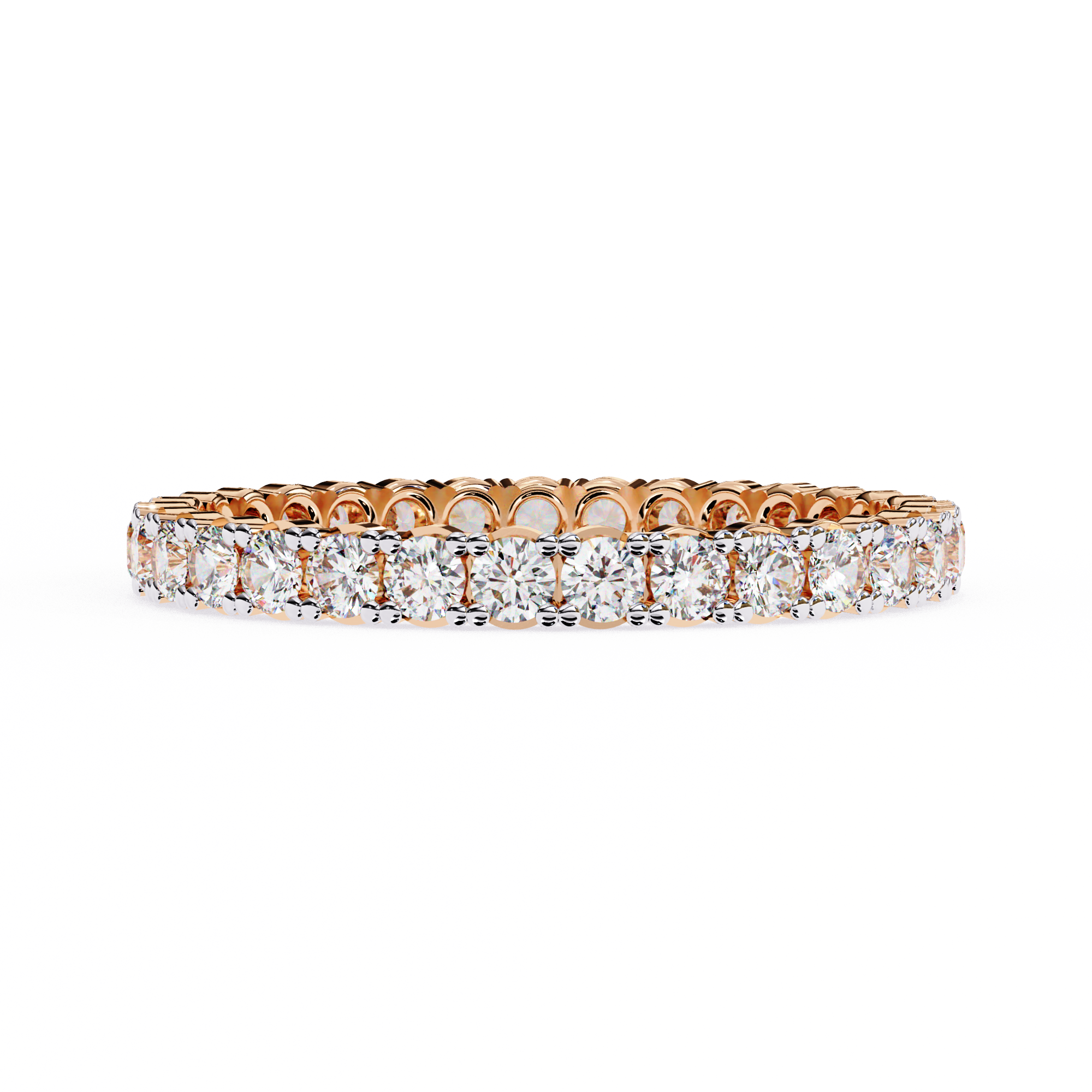 WOKE™ 1.1 carat round cut Lab grown diamond eternity band in 14k gold