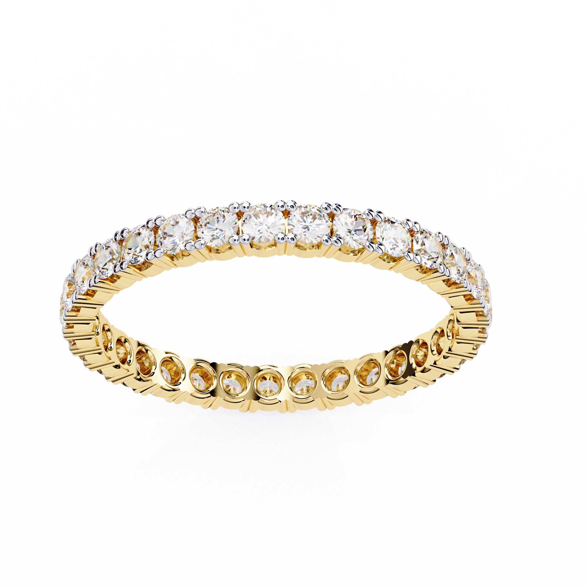 WOKE™ 1.1 carat round cut Lab grown diamond eternity band in 14k gold