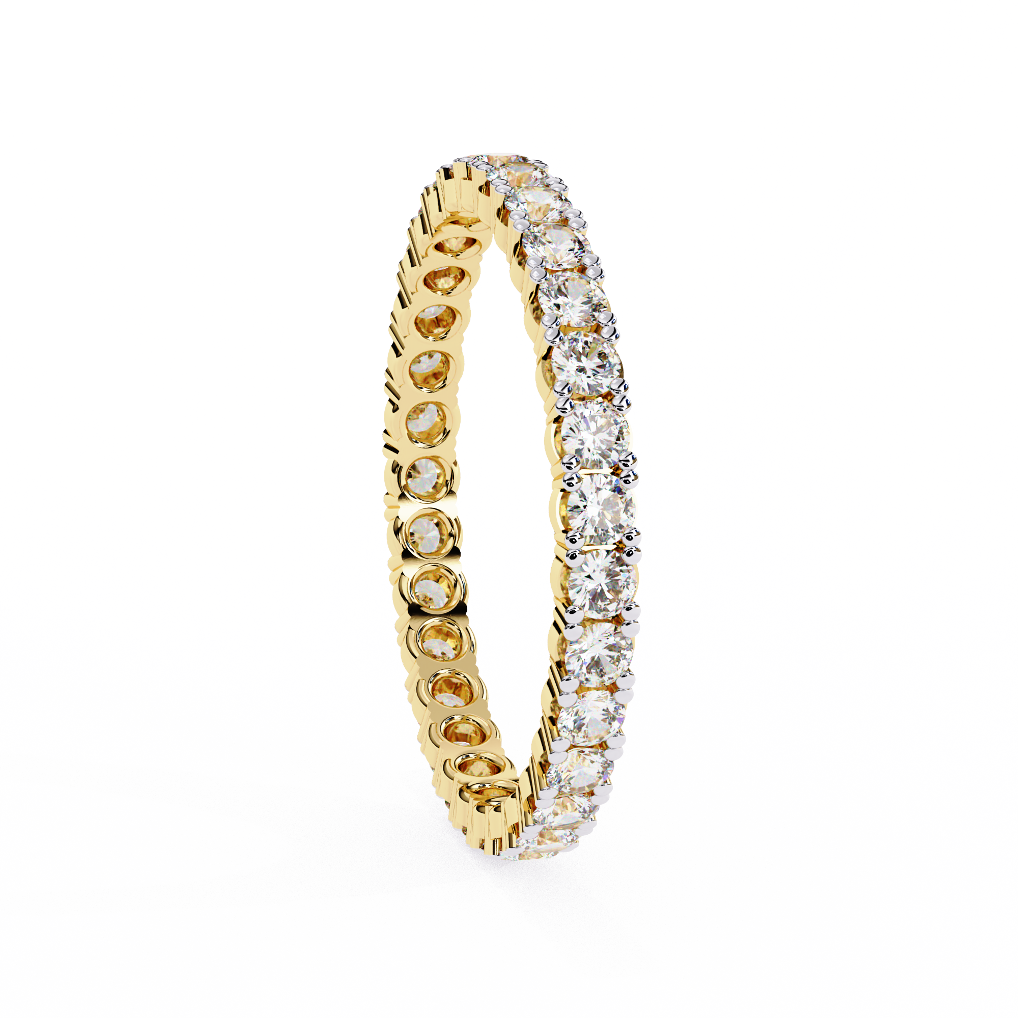 WOKE™ 1.1 carat round cut Lab grown diamond eternity band in 14k gold