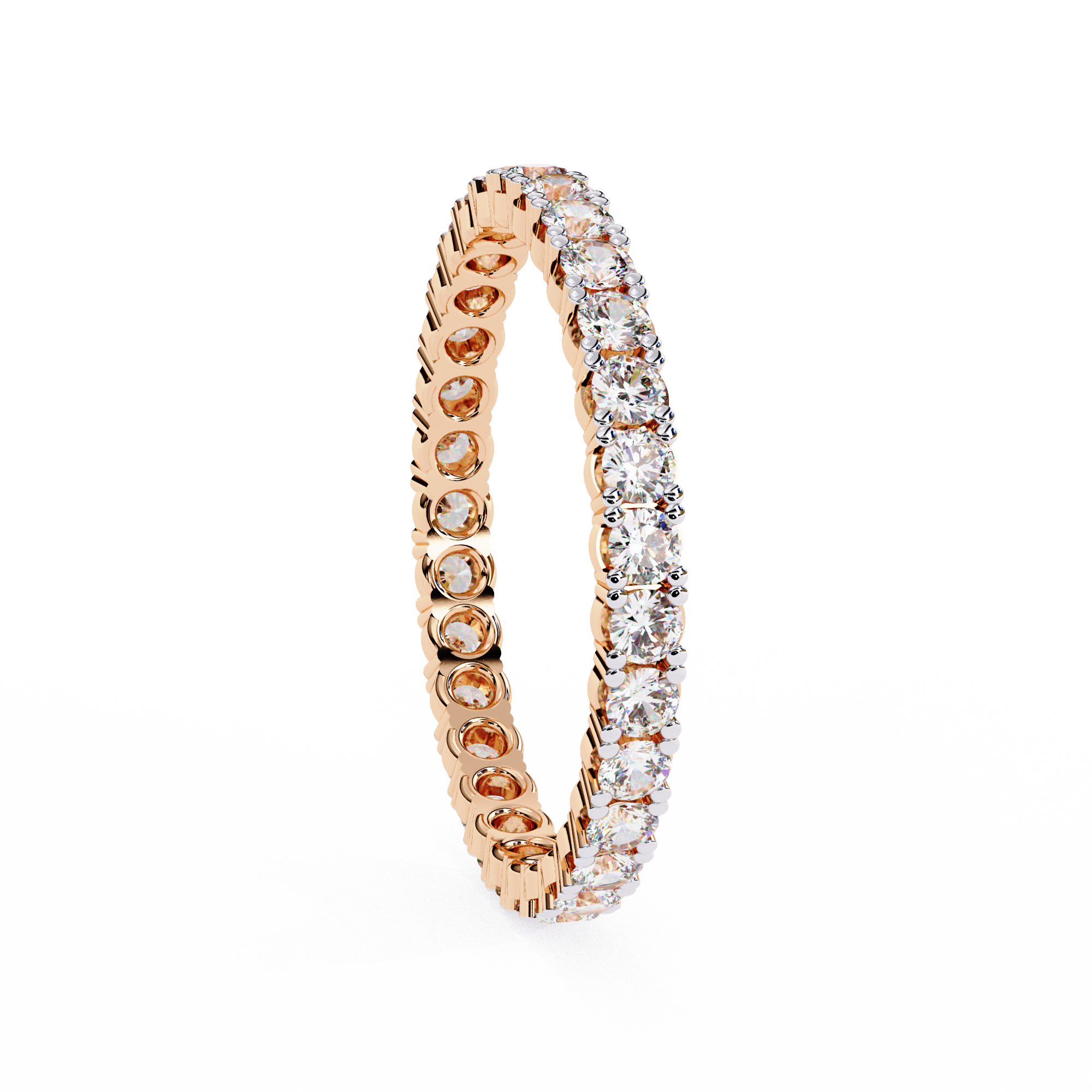 WOKE™ 1.1 carat round cut Lab grown diamond eternity band in 14k gold