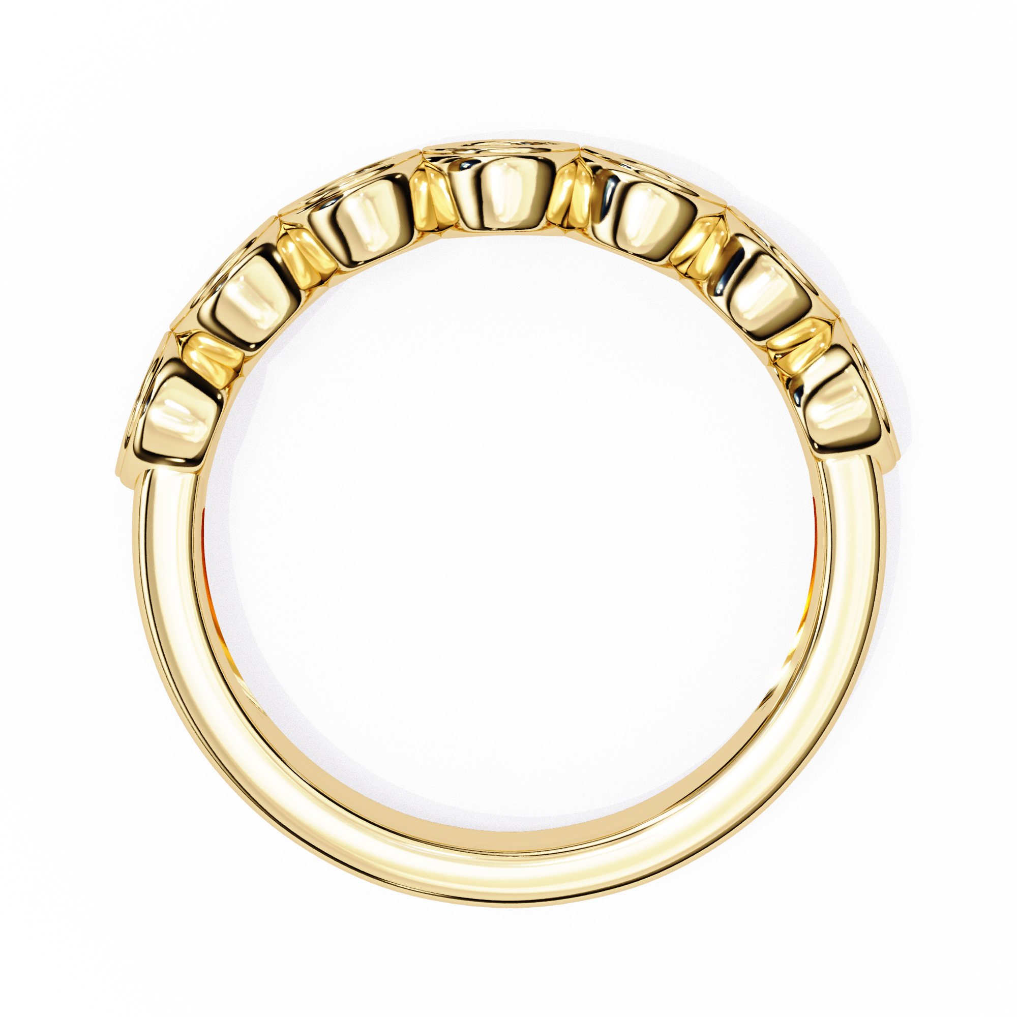 WOKE™ .21 carat round cut Lab grown diamond half MQ band in 14k gold