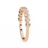WOKE™ .51 carat round cut Lab grown diamond half MQ band in 14k gold
