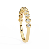 WOKE™ .51 carat round cut Lab grown diamond half MQ band in 14k gold