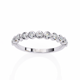 WOKE™ .51 carat round cut Lab grown diamond half MQ band in 14k gold