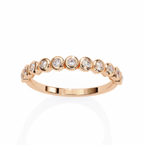 WOKE™ .51 carat round cut Lab grown diamond half MQ band in 14k gold