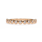 WOKE™ .51 carat round cut Lab grown diamond half MQ band in 14k gold