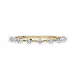 WOKE™ .29 carat round cut Lab grown diamond half MQ band in 14k gold