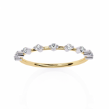WOKE™ .29 carat round cut Lab grown diamond half MQ band in 14k gold