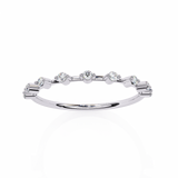 WOKE™ .29 carat round cut Lab grown diamond half MQ band in 14k gold