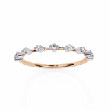 WOKE™ .29 carat round cut Lab grown diamond half MQ band in 14k gold