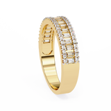 WOKE™ 1.09 carat round and baguette cut Lab grown diamond half band in 14k gold