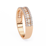 WOKE™ 1.09 carat round and baguette cut Lab grown diamond half band in 14k gold