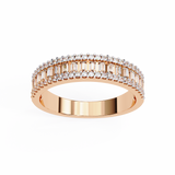 WOKE™ 1.09 carat round and baguette cut Lab grown diamond half band in 14k gold