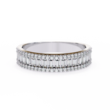 WOKE™ 1.09 carat round and baguette cut Lab grown diamond half band in 14k gold
