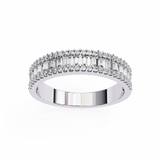 WOKE™ 1.09 carat round and baguette cut Lab grown diamond half band in 14k gold