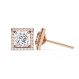 WOKE ™ VVS-F Lab Grown Princess cut Moissanite Halo Studs in 14/18k Gold (Copy)