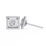 WOKE ™ VVS-F Lab Grown Princess cut Moissanite Halo Studs in 14/18k Gold (Copy)