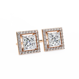 WOKE ™ VVS-F Lab Grown Princess cut Moissanite Halo Studs in 14/18k Gold (Copy)