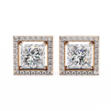 WOKE ™ VVS-F Lab Grown Princess cut Moissanite Halo Studs in 14/18k Gold (Copy)