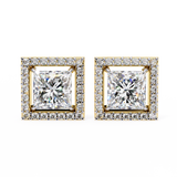 WOKE ™ VVS-F Lab Grown Princess cut Moissanite Halo Studs in 14/18k Gold (Copy)