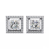 WOKE ™ VVS-F Lab Grown Princess cut Moissanite Halo Studs in 14/18k Gold (Copy)