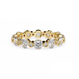 WOKE™ 1.29 carat round and baguette cut Lab grown diamond half band in 14k gold