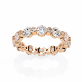 WOKE™ 1.29 carat round and baguette cut Lab grown diamond half band in 14k gold